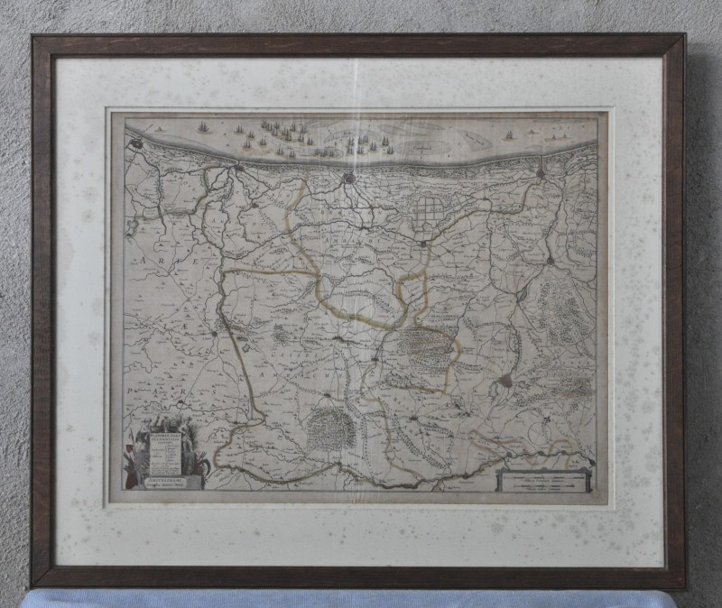 “Beschrijvinge van West-Vlaenderen”. Een oude landkaart uit een XVIIIe eeuwse atlas.