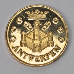 Een 18 karaats geel gouden munt, uitgegeven naar aanleiding van het Rubensjaar 1977.