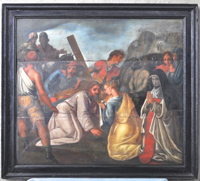 “De zweetdoek van Veronica”. Olieverf op paneel. Onderdeel van een kruisgang. Vermoedelijk XVIIe eeuw.