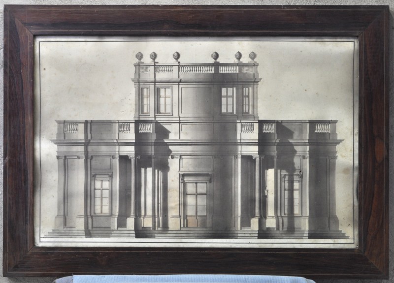 Een architecturale studie. Aquarel op papier. Omstreeks 1900.