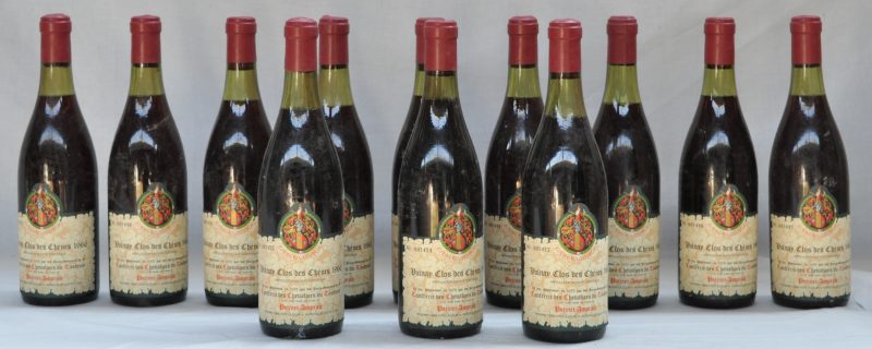Volnay Clos des Chênes A.C. -  Tastevinage 1e cru Potinet-Ampeau, Monthélie M.O O.D. 1966  aantal: 12 bt 2,5 à 4 cm