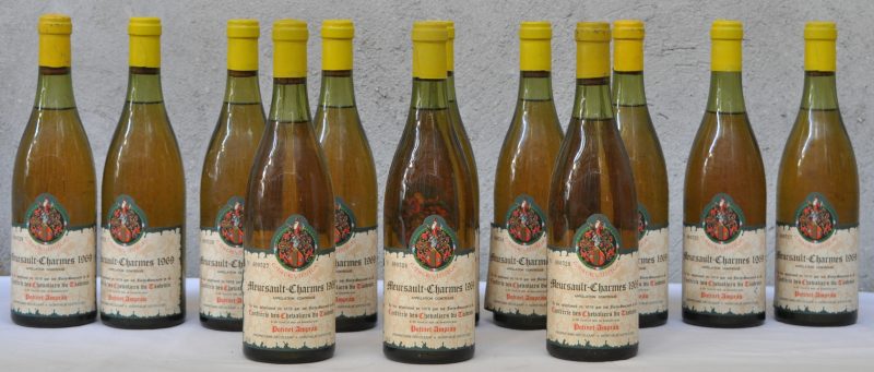 Meursault-Charmes A.C. -  Tastevinage 1e cru Potinet-Ampeau, Monthélie M.O.  1969  aantal: 12 bt 3 à 4 cm