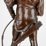 “Archer”. Een beeld van bruingepatineerd brons. Gesigneerd.