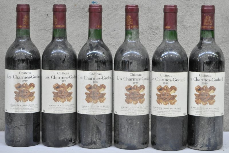 Ch. Les Charmes-Godard A.C. Bordeaux Côtes de Francs   M.C.  1989  aantal: 6 bt