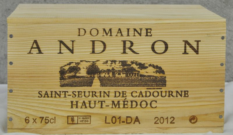 Dom. Andron A.C. Haut-Médoc   M.D. O.K. 2012  aantal: 6 bt
