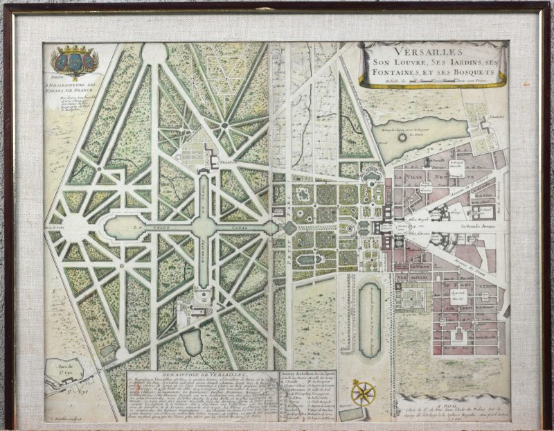 Oude kaart van Versailles.