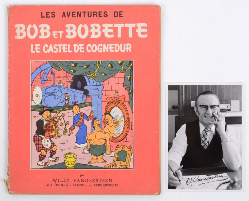 “Le Castel de Cognedur”. Oorspronkelijke uitgave in de rode reeks. Met gesigneerde foto van Willy Vandersteen.