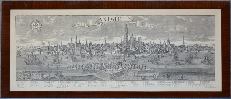 “Antwerpen”. Een reproductie van een XVIIe eeuwse gravure.