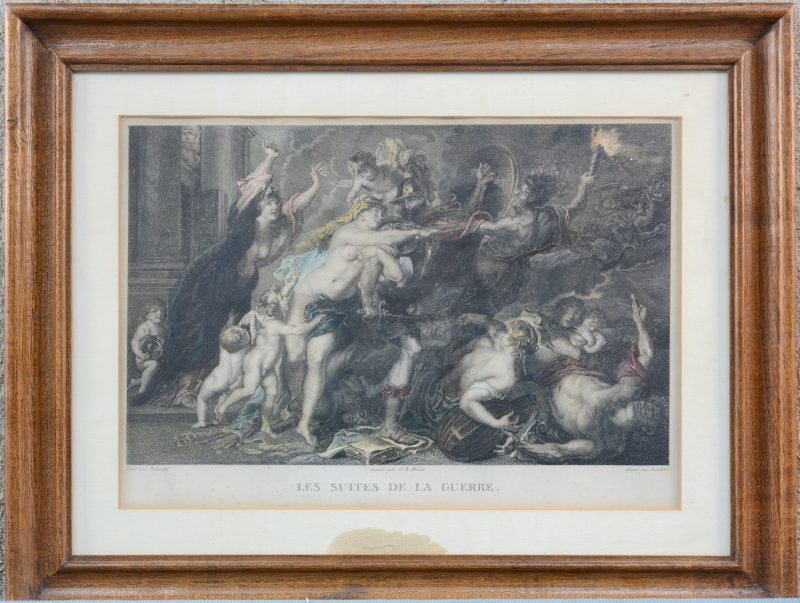 “Les Suites de la Guerre”. Ingekleurde ets naar Rubens.