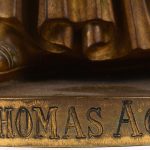 “St-Thomas van Aquino”. Koperen beeld.