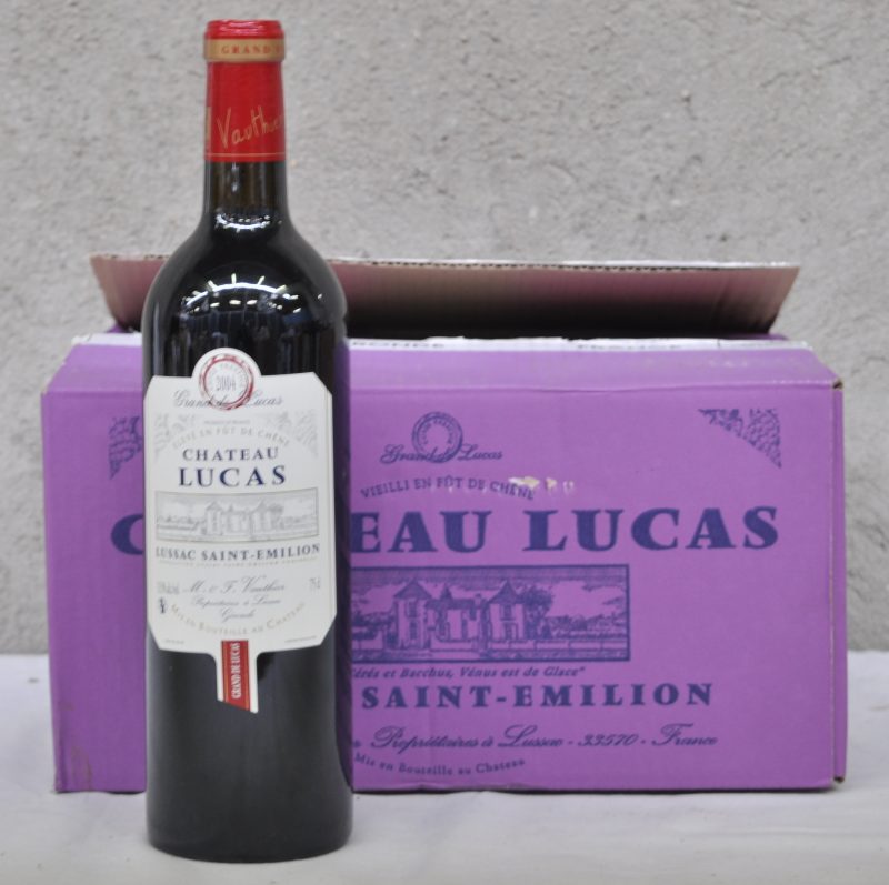 Ch. Lucas A.C. Lussac-St-Emilion Cuvée Prestige  M.C. O.D. 2004  aantal: 6 bt