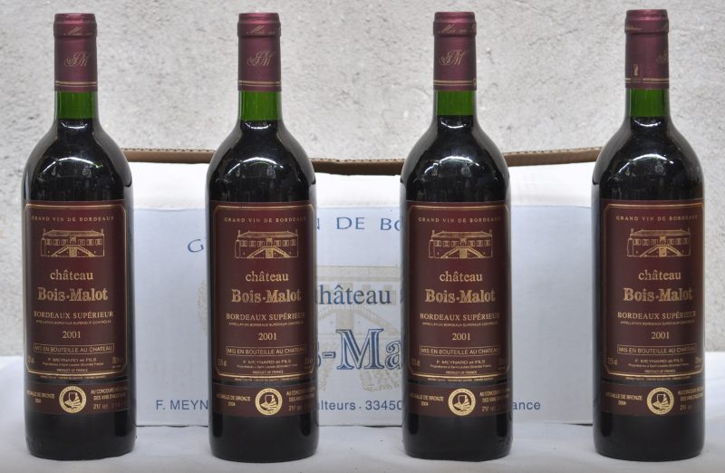 Ch. Bois-Malot A.C. Bordeaux Supérieur   M.C. D. 2001  aantal: 10 bt