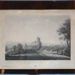 “Chateau de Coaraze” & “La tentation de Saint Antoine Abbé”. Twee oude gravures.