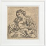 “Madonna met kind”. Een XVIIIe eeuwse gravure.