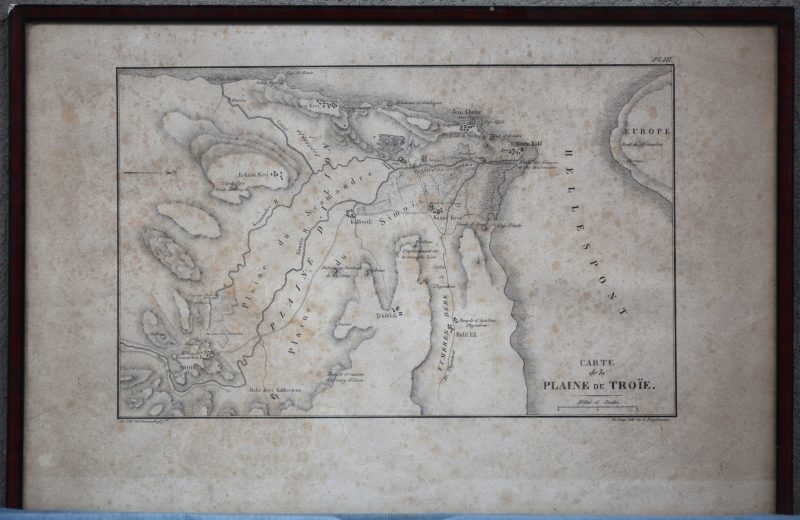 “Carte de la plaine de Troie”. Een XIXe eeuwse kaart.