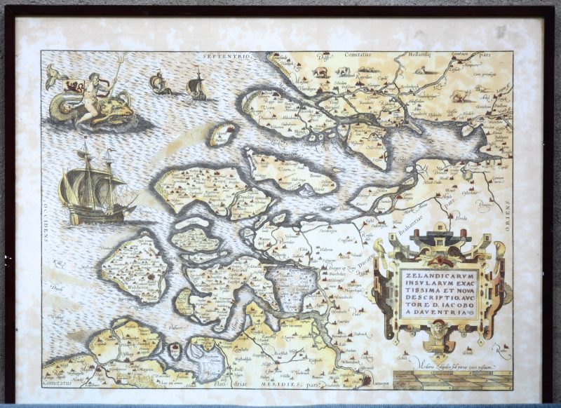 Een herdruk van een oude kaart van Zeeland.