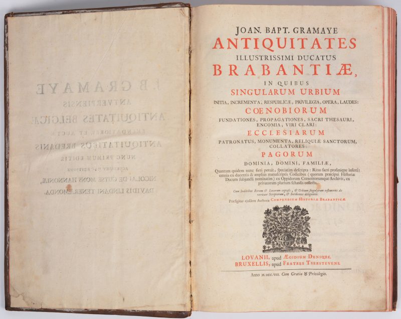 “Antiquitates Belgicae of Nederlandsche Oudtheden”. 1 volume in-folio. Goede bruin-lederen band.