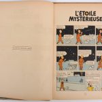 Tintin. “L’Etoile Mystérieuse”. Casterman 1944. Blauw schutblad. Achterflap A23. Redelijk tot goede staat.