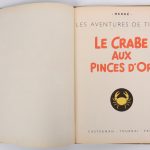Tintin. “Le Crabe aux Pices d’Or”. Casterman 1948. Achterflap B2. Redelijk tot goede staat.
