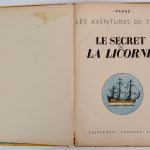 Tintin. “Le Secret de la Licorne”. Casterman 1943. Achterflap A20. Slechte staat, rug gebroken.
