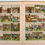 Tintin. “Le Trésor de Rackam le Rouge”. Casterman 1946 of 1947. Achterflap A20. Slechte staat, rug gebroken.