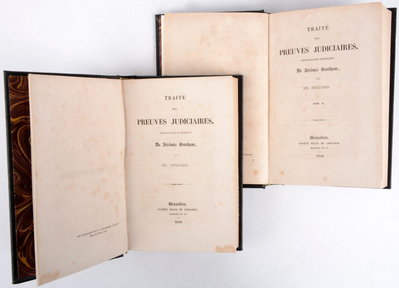 Traité des preuves judicaires, Bruxelles, 1840, 2 delen  Gekartonneerde binding . Zeer goede staat.
