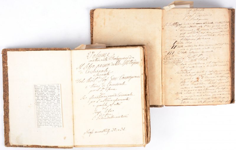 Il libro primo delle Institutioni di criminale, 1829, manuscript. Gekartonneerde binding, redelijke staat.