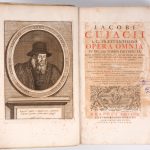 Jacobi CUJACII, Opera Omnia, Neapoli, 1758, 11 delen. In-folio, perkamenten banden.