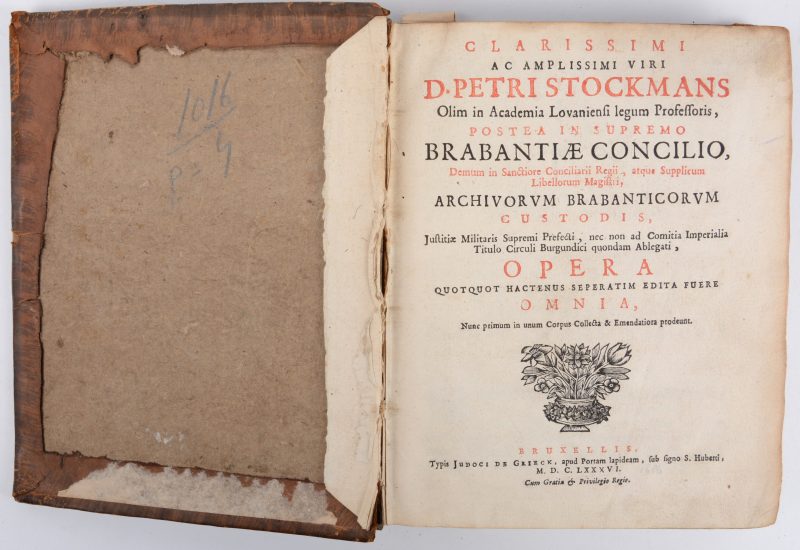 D. PETRI STOCKMANS, Brabantiae concilio, Bruxellis, 1686. In octavo, lederen band.