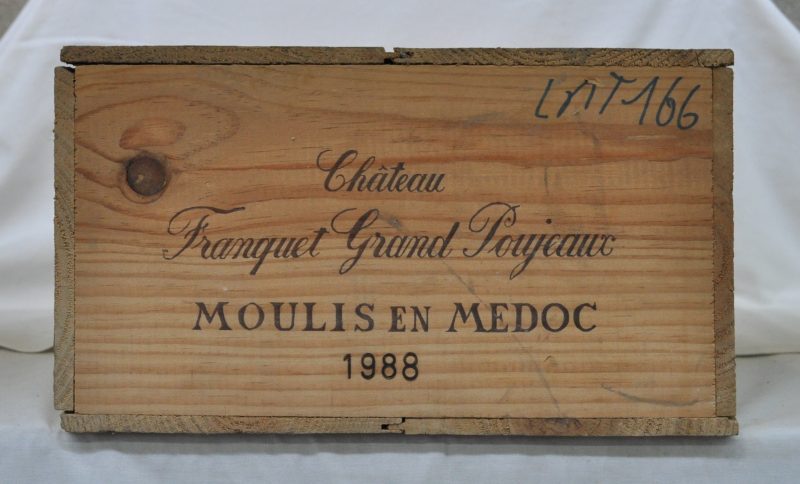 Ch. Franquet Grand Poujeaux A.C. Moulis-en-Médoc Cru bourgeois  M.C. O.K. 1988  aantal: 12 Bt.