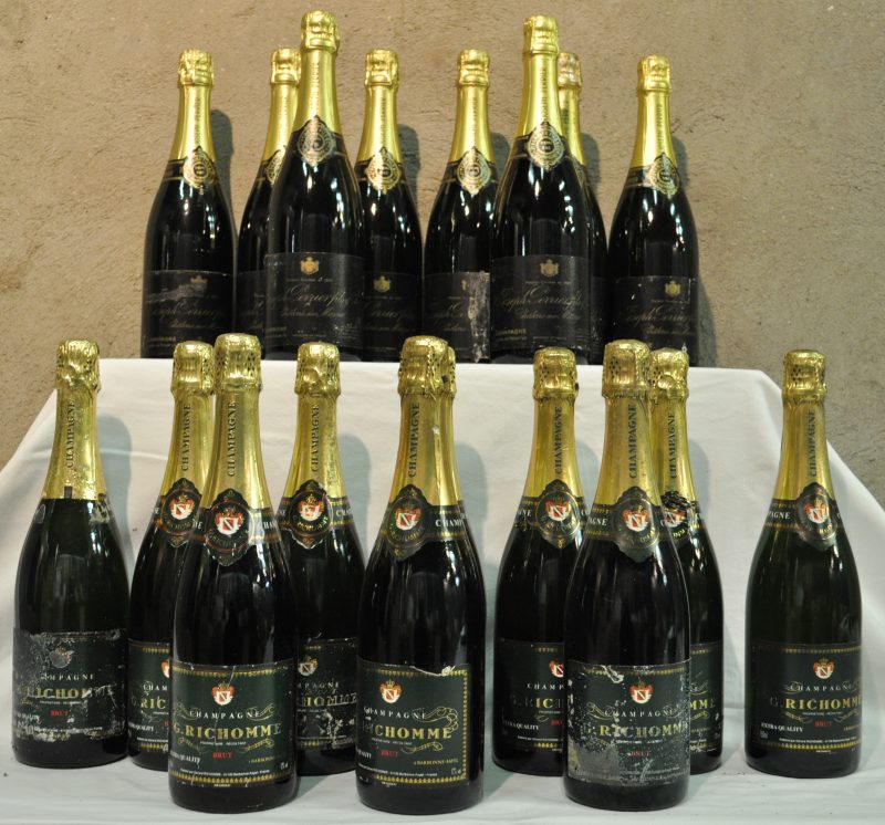 Lot champagne        aantal: 18 Bt. Joseph Perrier Fils & Co Demi-Sec        aantal: 8 Bt. G. Richomme Brut        aantal: 10 Bt.