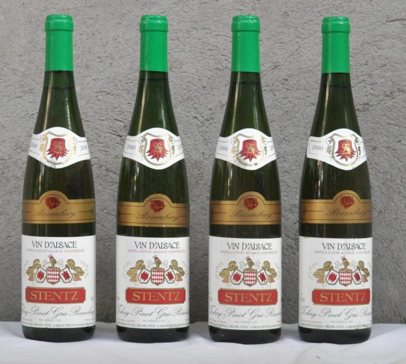 Tokay Pinot Gris Rosenberg A.C. Alsace  Aimé Stentz & Fils, Wettolsheim M.O.  2000  aantal: 4 Bt.