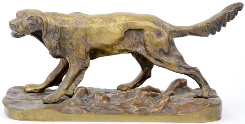 “Jachthond”. Een bronzen beeld.