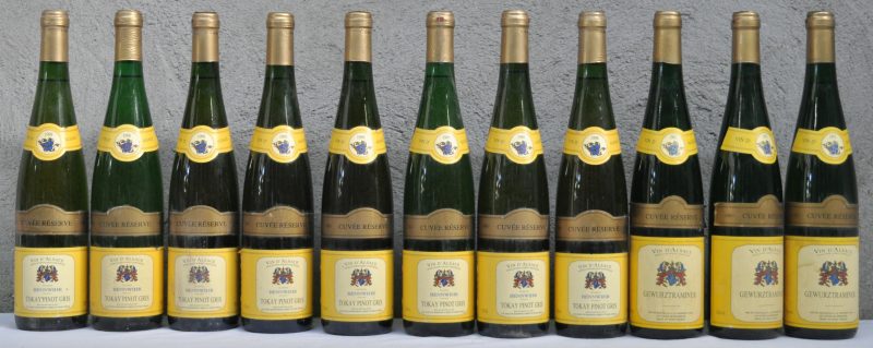 Lot witte wijn     M.C.    aantal: 11 Bt. Gewurztraminer A.C. Alsace  Les Caves de Bennwihr M.P.  1993  aantal: 3 Bt. Tokay Pinot Gris A.C. Alsace  Les Caves de Bennwihr M.P.  1998  aantal: 8 Bt.