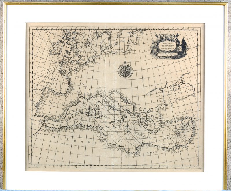 “A chart describing the Coast of Great Britain and Ireland to the Straits of Gibraltar and the Mediterranean Sea, 1750”.