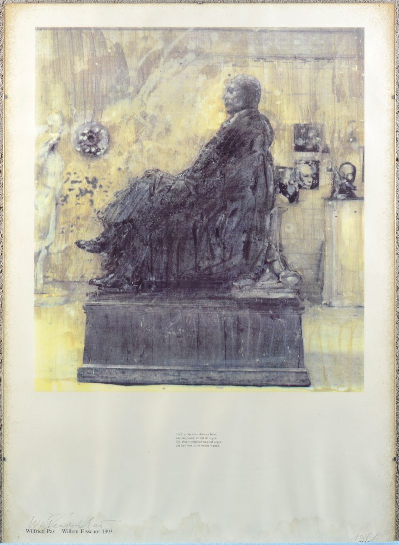 “Standbeeld Willem Elsschot”. Litho. Gesigneerd en genummerd 1038/2000.