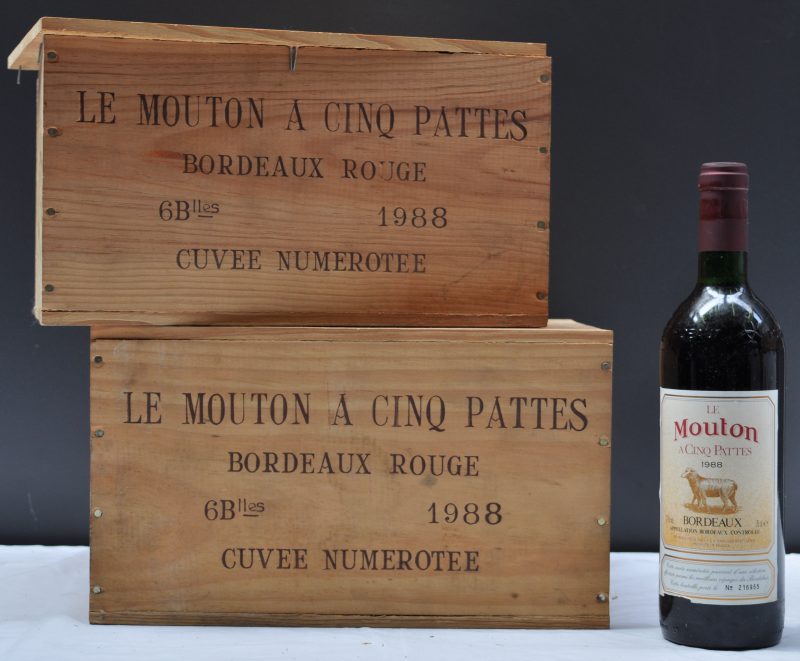 le Mouton a Cinq Pattes A.C. Bordeaux   M.O. O.K. 1988  aantal: 12 Bt. Genummerde flessen