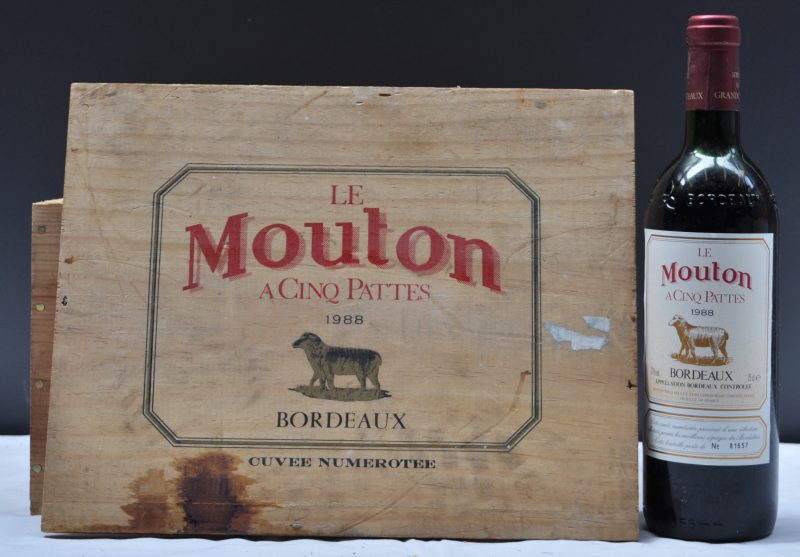 le Mouton a Cinq Pattes A.C. Bordeaux   M.O. O.K. 1988  aantal: 6 Bt. Genummerde flessen