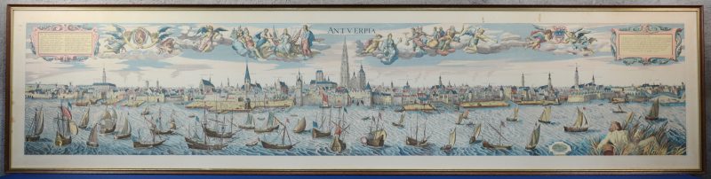 Een reproductie van een oude Antwerpse kaart van de rede van Antwerpen.