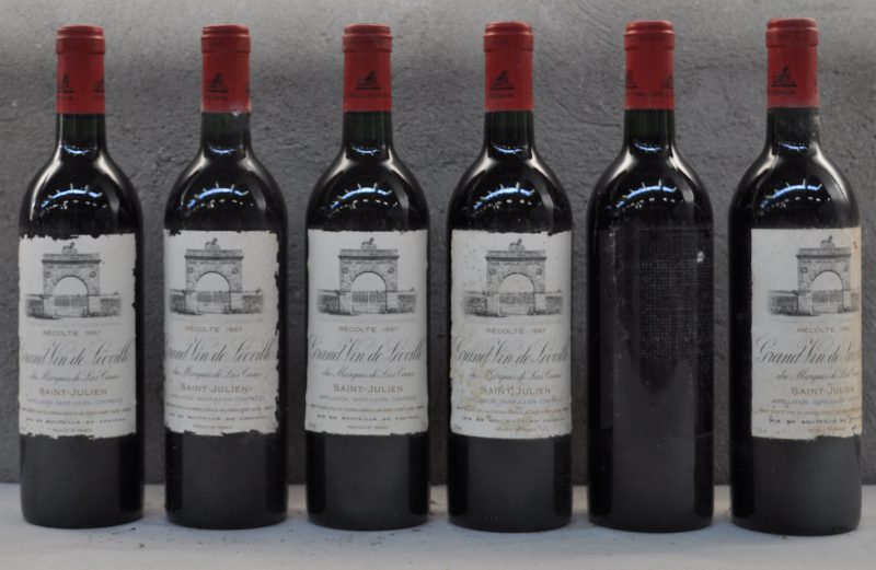 Ch. Léoville-Las-Cases A.C. St-Julien 2e grand cru classé  M.C. K. 1987  aantal: 6 Bt.