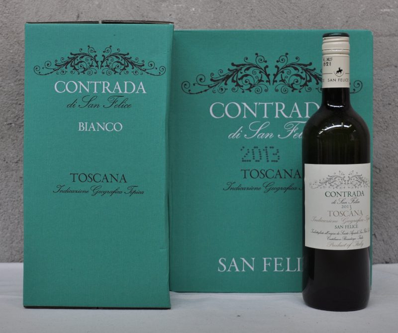 Contrado de San Felice I.G.T. Toscanan - Chardonnay/Trebbiano  San Felcie S.p.A, Castelnuevo Bererdenga M.O. O.D. 2013  aantal: 12 Bt.
