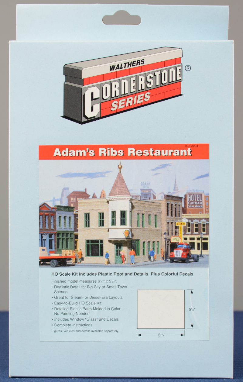 “Adam’s Ribs Restaurant”. Een modelbouwkit op schaal HO. Compleet en in originele doos.