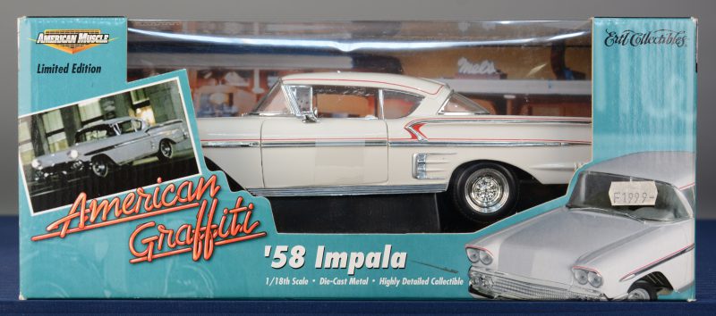 “Chevrolet Imapala ‘58”. Een schaalmodel op 1/18. In originele doos.