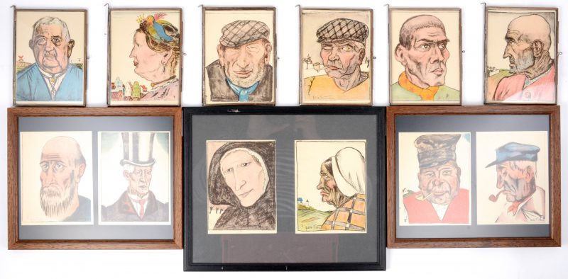 Een reeks van twaalf ingekaderde figuren van een verhalenkalender naar werken van Felix Timmermans.