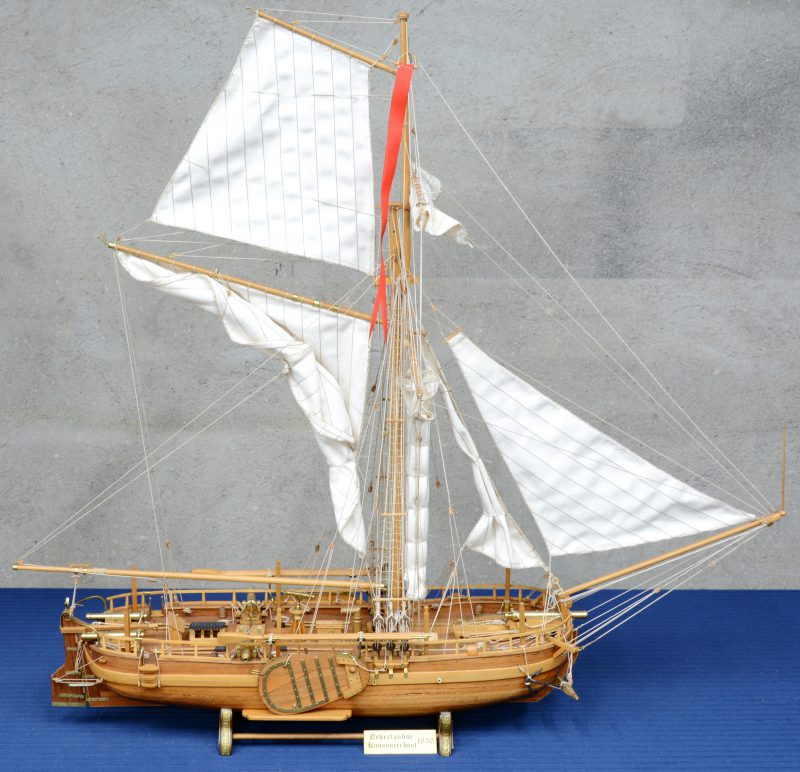 Nederlandse kanonneerboot omstreeks 1830.  Maquette.