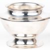 Een serie van veertien verzilverd metalen bain-marie bowls. “Schwerversilbert Edelstahl Rostfrei”. Onderaan gemerkt. Onderaan gemerkt.