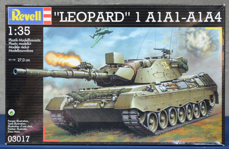 “Leopard 1 A1A1 - A1A4”. Een bouwpakket op schaal 1/35. Compleet en in originele doos.