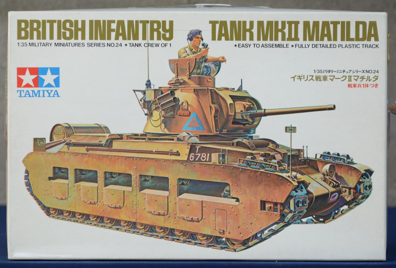 “British Infantry tank Mk. II Matilda”. Een modelbouwkit op schaal 1/35. Compleet en in originele doos.