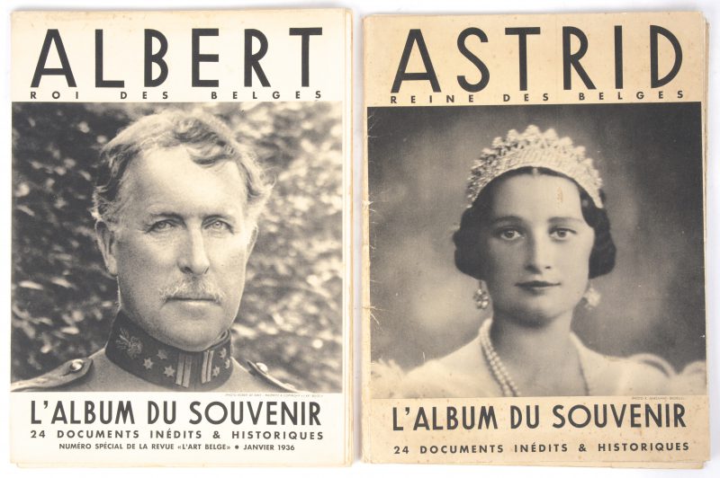 “Astrid, Reine des Belges” & “Albert, Roi des Belges”. Twee speciale uitgaves van ‘L’art Belge’ resp. van oktober 1935 en januari 1936.