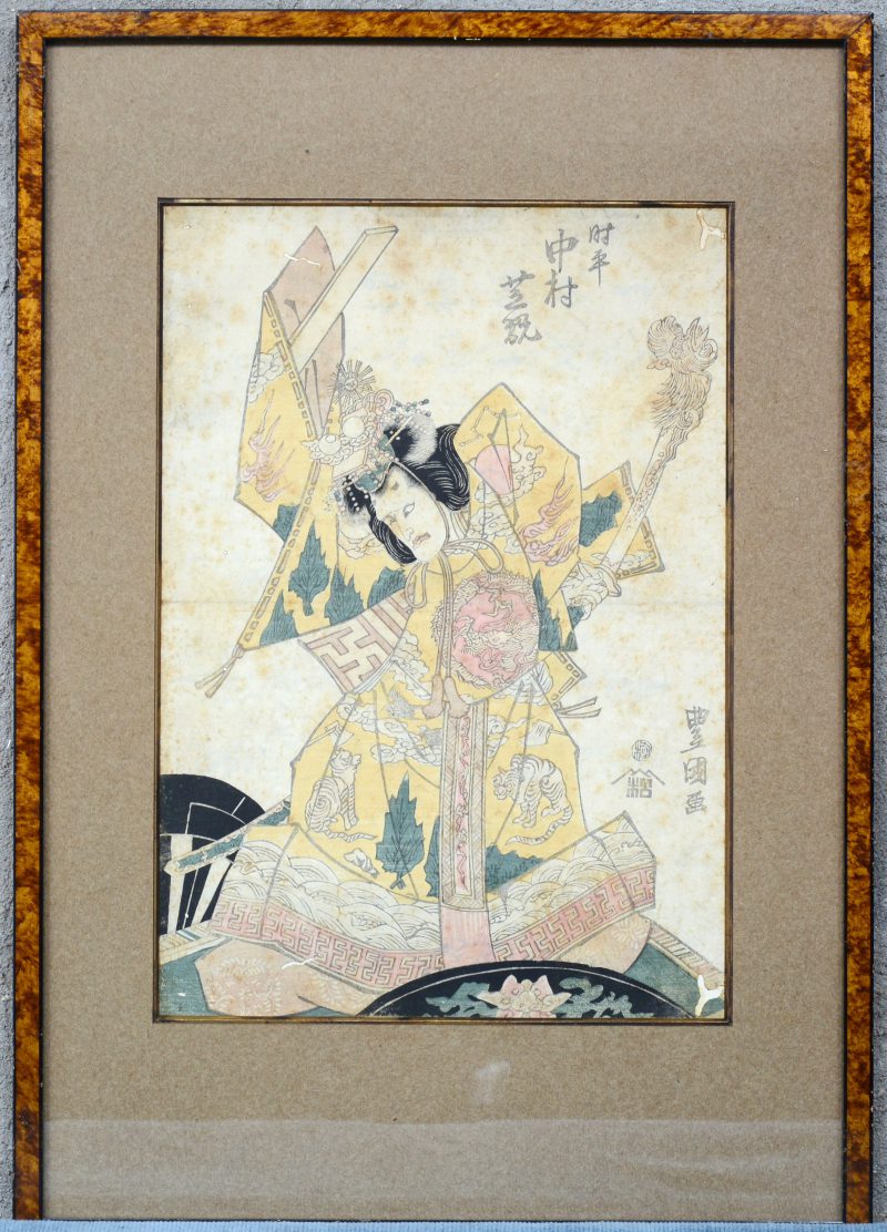 “Kabuki acteur.” Japanse houtsnede. Gedateerd 1813. De acteur in kwestie is Nakamura Utaemon III als Taira Kiyomori.